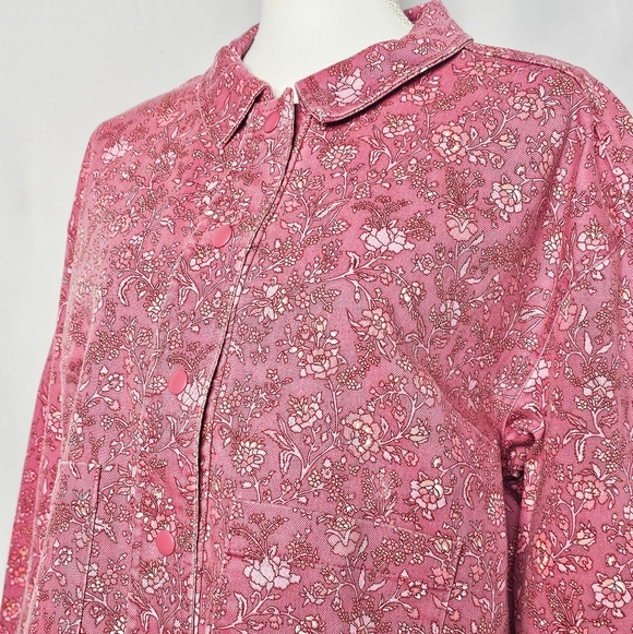 Isaac Mizrahi Pink Paisley Relaxed Fit Shacket Size XL - Picture 4 of 6